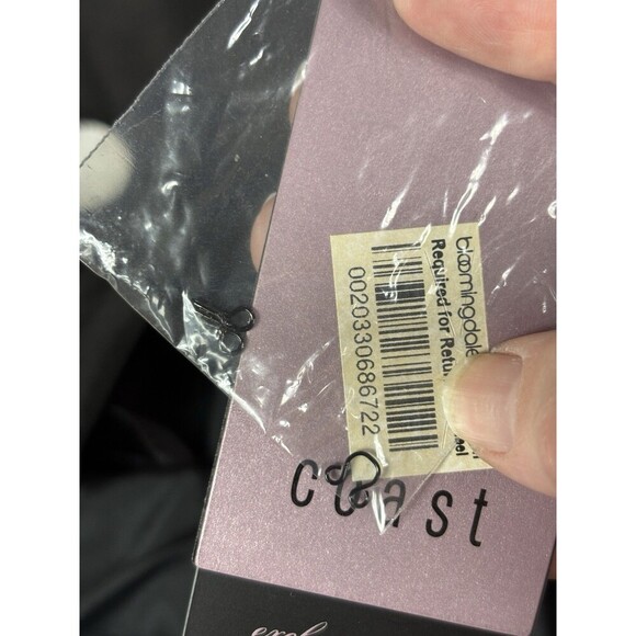 Coast Bloomingdales Mollina Spot Shift Dress Black White Polka Dots 4 Linen Silk - Picture 6 of 16